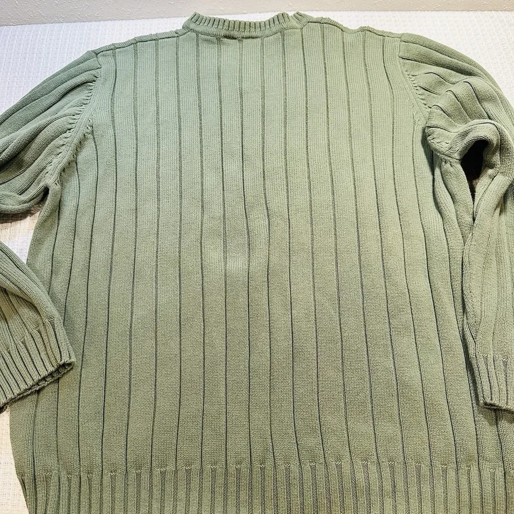 Vintage 90s Green Field Gear Men's  V-Neck Ribbed Sweater 3XL Layering Preppy - Picture 12 of 13